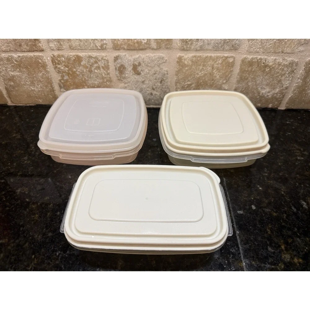 3 pc VTG Rubbermaid Servin Saver #1 Sandwich Container 2 Cup, #10 Rectangle 12oz